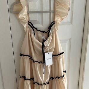 Cream Ruffle Dress